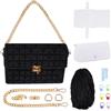 FREEBLOSS Set di borse fai da te in rete di plastica, fogli a rete vuoti per ricami, punte degli aghi, set fai da te, accessori per borse fai da te, con filo acrilico per realizzare borse, colore nero