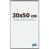 yd. Your Decoration - Cornice 30x50 cm - Argento Lucente - Cornice Decorativa Parete in Plastica con Vetro in acryl - Antiriflesso - 30x50 Cornice - Evry