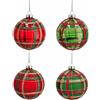 Ad Trend Pallina di Natale in Vetro con Fantasia Tartan Assortita Ø8 cm 1 Pz - Addobbo Decorativo per Albero di Natale