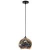 V-TAC Lampadario LED a Sospensione con Portalampada E27 (Max 60W) Campana in Vetro Colore Cromo Specchio con Effetto 3D d: 25cm