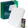 V-TAC Plafoniera LED Quadrata 18W con Telecomando e Sensore di Movimento a Microonde Colore Bianco 4000K IP44