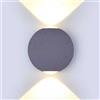 V-TAC Lampada LED da parete V-TAC VT-836, 6 W, grigio, luce bianco naturale, IP65