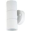 V-TAC Portafaretto LED Doppio da Muro 2xGU10 e GU5.3 (MR16) Arrotondato in Alluminio Colore Bianco Opaco IP44