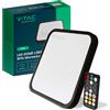 V-TAC Plafoniera LED Quadrata 18W con Telecomando e Sensore di Movimento a Microonde Colore Nero 4000K IP44