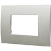 ETTROIT Placca ETTROIT Venus VA83306 a 3 moduli, silver, compatibile con Vimar Arké