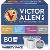 Victor Allen's Coffee Victor Allens - Confezione assortita di miscele mattutine, 100% colombiano, Donut Shop e arrosto italiano per K-Cup Keurig 2.0, confezione da 80 cialde caffè monodose Victor Allens