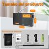 StarTech Radio multibanda portatile - D808 - AM/FM/SW/LW/AIR/SSB - RDS - Display LCD - Batteria ricaricabile - Grigio