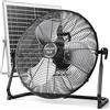TonyEst Ventilatore a energia solare da 40,6 cm con pannello solare da 30 W, portatile da 20000 mAh, a batteria, per campeggio, casa, patio, cantiere, velocità continua, struttura in metallo e lame in