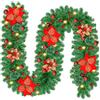 Tiazhan Ghirlanda Natalizia, 2.7M/9 FT Decorazioni Natalizie con Luci LED, Ghirlanda Natale Decorazioni Artificiale per Porta, Camini,Scale, Centrotavola Natalizio, Addobbi Natalizi Per La Casa