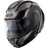 GIVI Casco Modulare GIVI X26 SQUARE - (Matt Titanium/Black/Red)