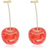 GILIEYER Orecchini Ciliegia per Donna, Orecchini a Goccia di Ciliegia Rosso 3D Frutta Ciliegia Pendenti Orecchini Dolce Carino Orecchini Stereo Gioielli per Donne