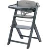 Bebeconfort Timba 2 con Cuscino, Seggiolone Evolutivo Legno, Grey Mist | Seggiolone Bambini 6 Mesi+, max 110 Kg, con Cuscino e Vassoio, Seduta e Poggiapiedi Regolabili in Altezza, Facile da Pulire