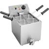 METRO Professional Cuocipasta Elettrico da Banco GNC1008, Acciaio Inox, 8 L, 4 Cestelli, 3150 W, con Rubinetto, Argento