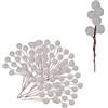 Mienocol 100 fiori di frutta glassati di agrifoglio, fiori artificiali, bacche di Natale, albero di Natale, decorazioni per fiori (argento)