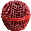 Wokyo Testa di Ricambio per Microfono, Teste in Griglia di Rete in Acciaio, Sostituzione di Griglia per Microfono con Schiuma Interna, Compatibile con SM58, SM58S, SM58LC, BETA58 Copertura Paravento (Rosso