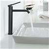 PHASAT Rubinetto Bagno Lavabo Alto Nero Rubinetto per Lavabo rubinetto monocomando per lavabo da bagno PTMP01B
