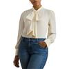 Polo Ralph Lauren Camicia beige in georgette con fiocco
