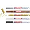 Edding 780 Marcatore a Vernice Lucida, Nero, Bianco, Oro, Argento, Rame (Metallizzato), Set da 5 Pennarelli, Punta Rotonda Extra-Fine 0,8 Mm, Impermeabile, Coprente, Bullet Journals, Lettering
