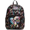 Seven Freethink Zaino Scuola Media Ragazza, Scuola Elementare 34L, Doppio Scomparto, Tasca PC e Borraccia, nero rosa