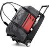 Lekespring Trolley da Viaggio con Ruote, Borsa da Viaggio Grande con Rotelle, Valigia da Viaggio Donna 50 Litri con Ruote, con Scomparto Inferiore Extra, Bagaglio Morbido Donna Uomo, Grigio Nero
