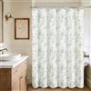 XWZO Cottagecore - Tenda da doccia vintage extra lunga, 183 x 213 cm, tenda da doccia in tessuto impermeabile con 12 ganci, colore: verde rosa
