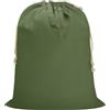 CALACH Borsa per la biancheria in tela 83,8 x 88,9 cm, in cotone spesso, con manici e coulisse, extra large, resistente, lavabile, sacco portaoggetti in tela (XL verde militare)