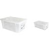 Stefanplast Visualbox Scatola Multiuso XL, 39 x 29 x 17 cm, Bianco trasparente & Visualbox Scatola Multiuso M 32,5X19X11