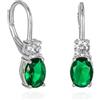 Diamond Treats Orecchini da donna in argento Sterling 925, con pietre verdi, rosse o blu