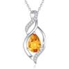 FANCIME Collana Donna Argento 925 Placcato Oro Pietra Nascita | Design Doppia Torsione Ciondolo Goccia Gioielli Regalo Donna Ragazza