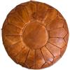 Poufs&Pillows Pouf marocchino XL in vera pelle - marrone cognac - fatto a mano - consegnato riempito - pouf a sacco ottomano
