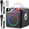 Dripio Altoparlante per karaoke da 300 W con sfera disco RGB, 2 microfoni e Bluetooth