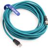 Dripio Cavo Ethernet M12 con codifica X, 8 poli, connettore RJ45, lunghezza 15 metri, colore blu, resistente all'acqua