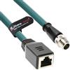 Dripio Cavo Ethernet M12 X-Code a RJ45, CAT6A, 1 metro, verde