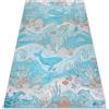 rugsx Tappeto Bambino lavabile e antiscivolo Blu/Beige 140x200 cm