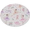 rugsx Tappeto Bambino lavabile e antiscivolo Crema/Rosa Rotondo 120 cm