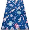 rugsx Tappeto Bambino lavabile e antiscivolo Blu marino / Arancione 140x190 cm