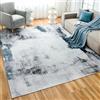 RUMBALUXY Tappeto Salotto Pelo Corto, Stile di tratteggio blu, 152x213cm | Tappeti Antiscivolo Lavabile, Moderno Tappeto Camera Da Letto, Tappeti Astratto per Salotto Camera Sala da Pranzo