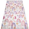 rugsx Tappeto Bambino lavabile e antiscivolo Crema/Rosa 120x170 cm