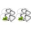 com-four® 4x Infusore Cuore in Acciaio Inox 304 Ø 5,5 cm (Confezione da 2)