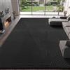 Sour Lemon Tappeto Salotto Pelo Corto, Nero, 140x200 cm, Antiscivolo | Tappeto Camera da Letto Lavabile, Fluffy, Morbido, Moderno, Monocolore, Tappeti Geometrici 3D, Extra Large