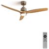 CREATE / WINDSTYLANCE DC/Ventilatore da soffitto con luce, motore nickel DC, con pale legno chiaro/Silenzioso, 2 altezze, timer