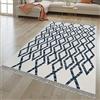 TT Home Tappeto per soggiorno tessuto a mano geometrico design scandinavo lana cotone blu, Dimensione:200x300 cm