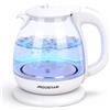 Aigostar Bollitore Elettrico Piccolo 1L, Vetro Borosilicato LED 2200W | Bollitura Rapida, Senza BPA, Protezione A Secco, Spegnimento Automatico, Design Nero Compatto, Per Casa e Ufficio