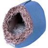 SMELL & SMILE Cuccia per gatti tipo caverna in peluche a casetta chiusa lavabile con cuscino rimovibile e base antiscivolo casa accogliente per gatti e cani piccoli per l'inverno 37 x 33 x 27 cm (blu, 33 x 37 x 27
