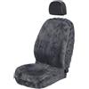 WOLTU Coprisedile Anteriore Singolo Auto Macchina Seat Cover Universale Pelliccia di Agnello Lana di Pecora Protezione Sedile Grigio Scuro