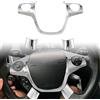 JSCARLIFE Rivestimento per volante per Ford Focus MK3 2012-2014 e Ford Kuga 2013-2015, adesivo decorativo per interni auto, accessori per volante (Argento)