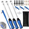 Yurifaz 27 Pezzi Kit Leve Smontagomme, Leve A Cucchiaio in Acciaio Inossidabile da 30 cm con Manico in Gomma Antiscivolo, Kit Leve Pneumatici Adatto per Bici, Motociclette, MTB e Scooter