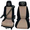 KRAM-TRUCK Set completo di coprisedili in velluto per Scania R S P G - Camion - Accessori auto (nero e beige scuro)