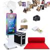 XHSOHTD Magic Mirror Photo Booth Machine con touch screen da 32 pollici, mini PC integrato con anello luminoso a LED RGB e custodia per compleanno, festa di nozze, evento (macchina + set completo)
