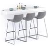 Mobili Fiver, Mensolone Da Bar Evolution 180x40, Bianco Frassino con Caricatore Wireless, Tavolo a muro sospeso per Bar e Ristoranti, Cucina, Made in Italy